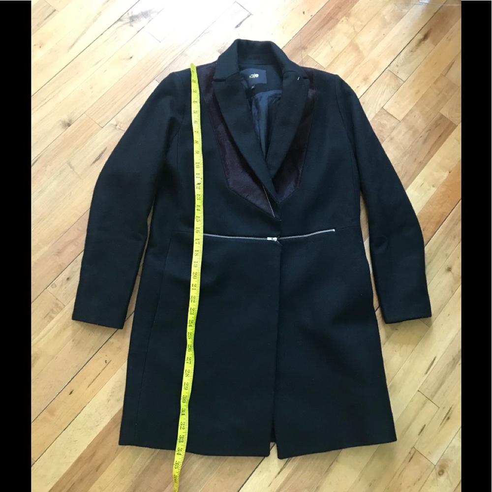 Maje Dark Blue Blazer/coat with burgundy lapel - Picture 6 of 16